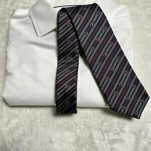 Gucci Silk Tie Diagonal Striped 58"x3" Figure 8 Knot Nautical Coastal Patriotic